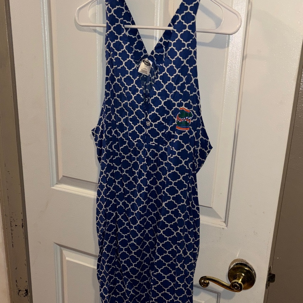 Florida Gators Blue and White Patterned Sleeveless Dress